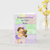 Carte Félicitations pour votre bébé (Fleur jaune)