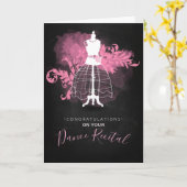 Carte Félicitations pour votre Danse Considérant Noir (Fleur jaune)