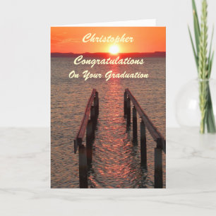 Carte Félicitations pour votre Diplôme Orange Sunset