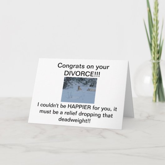 Carte Félicitations pour votre DIVORCE ! (Devant)