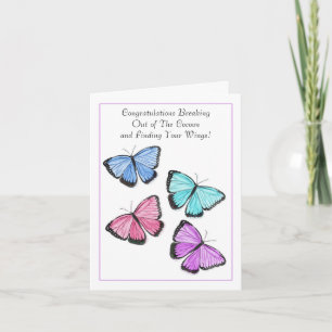 Carte Félicitations pour votre divorce avec papillons