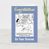 Carte Félicitations pour votre divorce. Funny Divorcee (Devant)