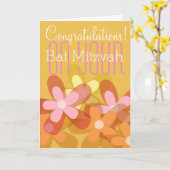 Carte Félicitations pour votre floraison Bat mitzvah (Fleur jaune)