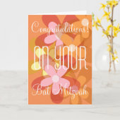 Carte Félicitations pour votre floraison Bat mitzvah (Fleur jaune)