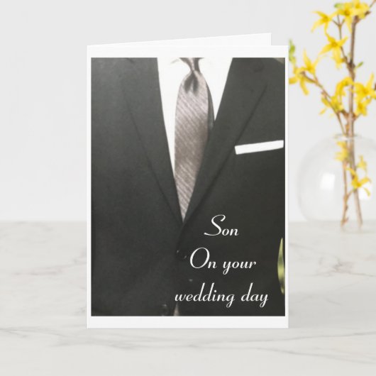 CARTE FÉLICITATIONS POUR VOTRE JOUR DE MARIAGE **FILS** (Fleur jaune)