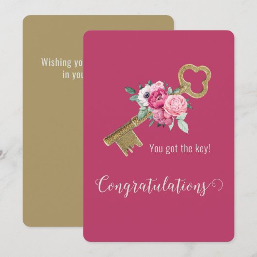 Carte Félicitations pour votre maison Félicitations Nouv (Devant / Derrière)