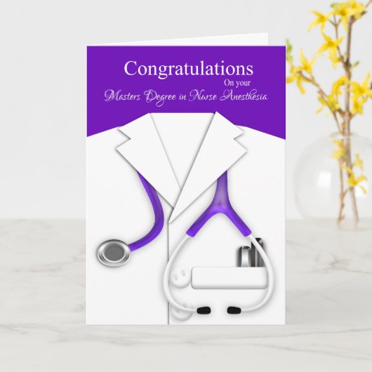 Carte Félicitations pour votre maîtrise en anesthésie (Fleur jaune)