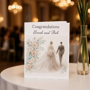 Carte Félicitations pour votre mariage mariée et marié