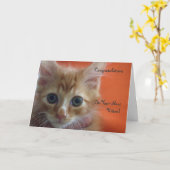 Carte Félicitations pour votre New Kitten (Fleur jaune)