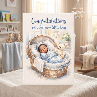 Carte Félicitations pour votre nouveau bébé garçon