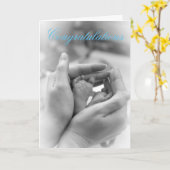 Carte Félicitations pour votre nouveau bébé garçon (Fleur jaune)