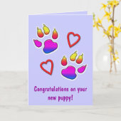 Carte Félicitations pour votre nouveau chiot (Fleur jaune)