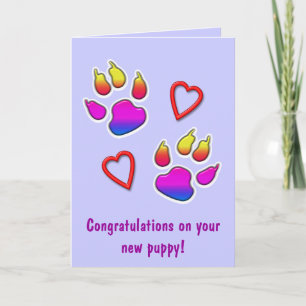 Carte Félicitations pour votre nouveau chiot