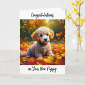 Carte Félicitations pour votre nouveau chiot (Fleur jaune)