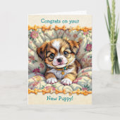 Carte Félicitations pour votre nouveau chiot (Devant)