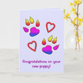 Carte Félicitations pour votre nouveau chiot (Fleur jaune)