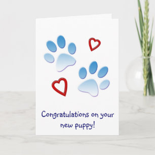 Carte Félicitations pour votre nouveau chiot