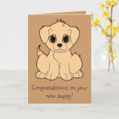 Carte Félicitations pour votre nouveau chiot (Fleur jaune)