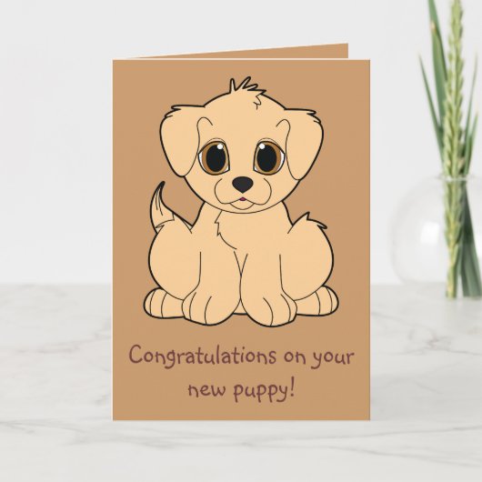 Carte Félicitations pour votre nouveau chiot (Devant)