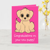 Carte Félicitations pour votre nouveau chiot (Fleur jaune)