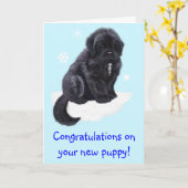 Carte Félicitations pour votre nouveau chiot (Fleur jaune)