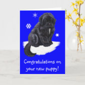 Carte Félicitations pour votre nouveau chiot (Fleur jaune)