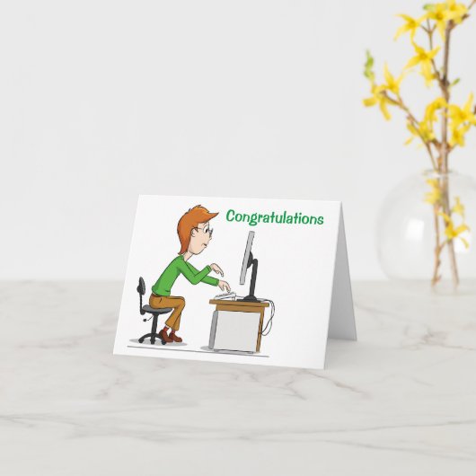 CARTE FÉLICITATIONS POUR VOTRE ***NOUVEL EMPLOI*** (Fleur jaune)