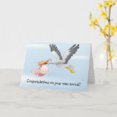 Carte Félicitations pour votre nouvelle arrivée ! (Fleur jaune)