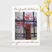 CARTE FÉLICITATIONS POUR VOTRE NOUVELLE MAISON (Fleur jaune)