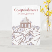 Carte Félicitations pour votre nouvelle maison (Fleur jaune)