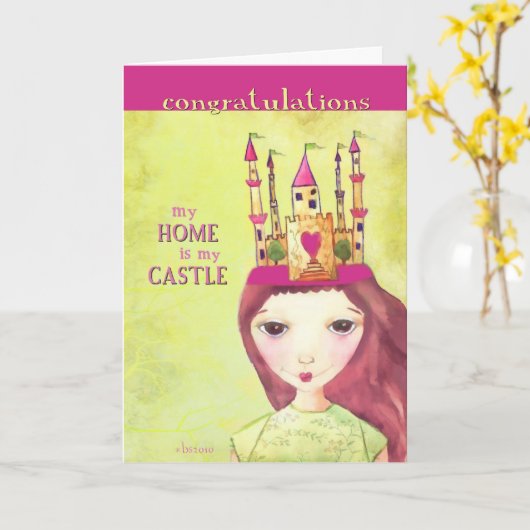 Carte félicitations pour votre nouvelle maison (Fleur jaune)