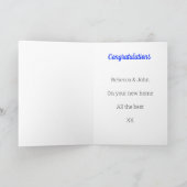 Carte Félicitations pour votre nouvelle maison (Intérieur)