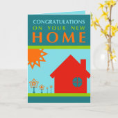 Carte félicitations pour votre nouvelle maison (formes c (Fleur jaune)