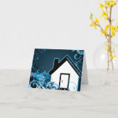 Carte félicitations pour votre nouvelle maison : maison (Fleur jaune)