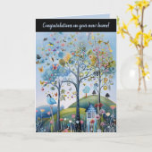 Carte Félicitations pour votre nouvelle maison modifiabl (Fleur jaune)