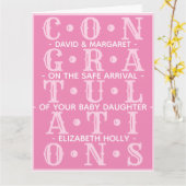 Carte Félicitations pour votre nouvelle petite fille (Fleur jaune)