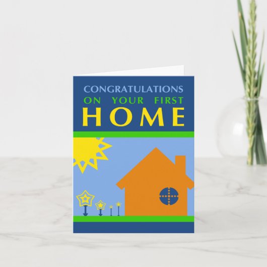 Carte félicitations pour votre première maison : pop for (Devant)