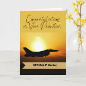 Carte Félicitations pour votre promotion au grade de lie (Fleur jaune)