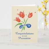 Carte Félicitations pour votre promotion Bouquet rouge (Fleur jaune)