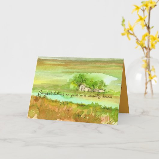 Carte Félicitations Pour Votre Ranch Nouvelle Ferme À Do (Fleur jaune)