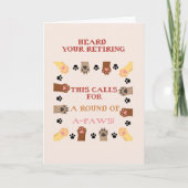 Carte Félicitations pour votre retraite, chien, chat, an (Devant)