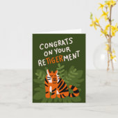 Carte Félicitations pour votre retraite (Tigre) (Fleur jaune)