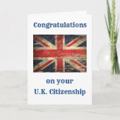 Carte Félicitations pour votre UK Citizenship Union Jack (Devant)