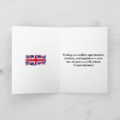 Carte Félicitations pour votre UK Citizenship Union Jack (Intérieur)