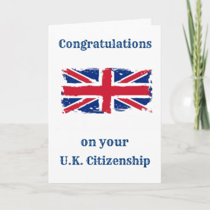 Carte Félicitations pour votre UK Citizenship Union Jack