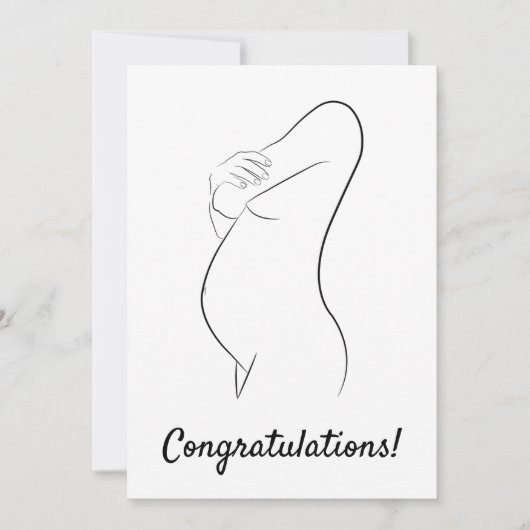 Carte Félicitations Pregnancy Line Art femme enceinte (Devant)