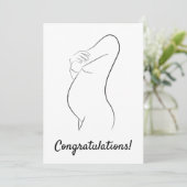 Carte Félicitations Pregnancy Line Art femme enceinte (Debout devant)