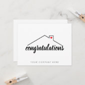 Carte Félicitations professionnelles Nouveau Home Immobi (Devant/Arrière en situation)