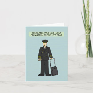 Carte Félicitations Promotion du pilote vers le siège ga