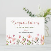 Carte Félicitations Realtor Personnalisé Fleurs Chic (Debout devant)